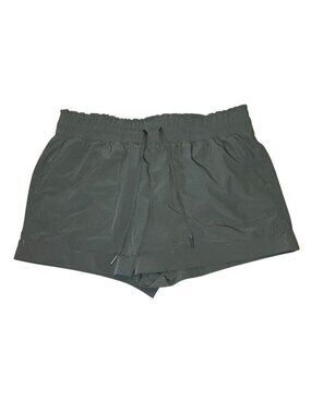 90 Degrees Womens Elastic Waist Light Weight Shorts-Green-Large-GUC
